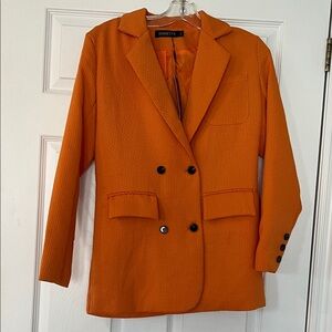 Homeyee Women's Vibrant Orange Blazer